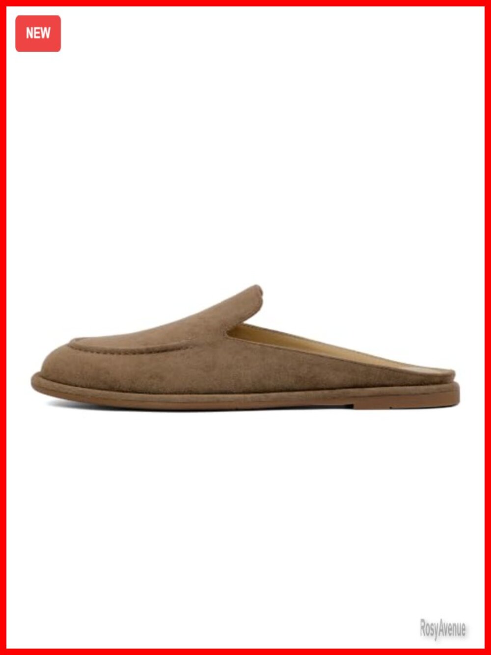 Faux Leather Slip On Mules for Women Rounded Toe Low Heel Loafers